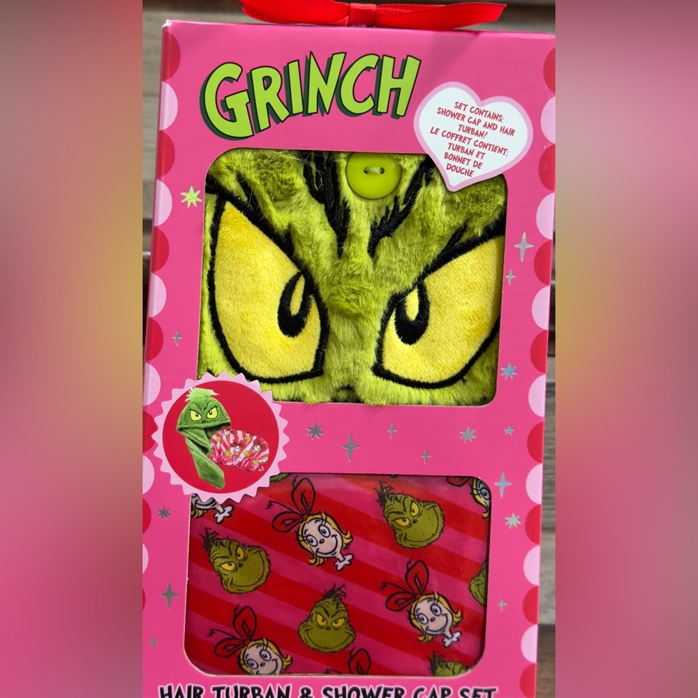 The Grinch Dr Seuss Hair Turban & Shower Cap Set - Perfect for Christmas Gift